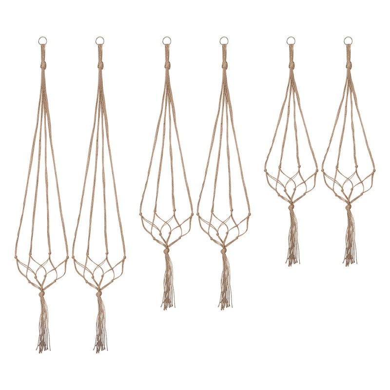 Petutu Plant Hangers Indoor Macrame Hanging Planter Holder 6 Pack, 3 Sizes - Image 1